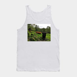 Scottish Highland Cattle Cows and Bull 2412 Tank Top